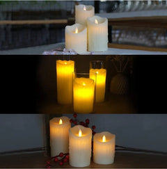 USB Rechargeable Electric simulation Candles Remote Bedside Lamp Warm White Flicker Tea Light Battery Operated Wedding Props