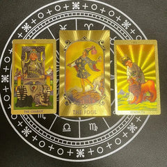 Gold Foil Tarot Cards Waterproof Whitch Divination Props Classic Catan Board Game Beginner Prophecy For Self-Learning Props Cat