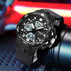 Brand Men's Outdoors Sports Watches Mens Quartz Military WristWatch Waterproof 50M Fashion Tactics Design Luminous Watch For Man