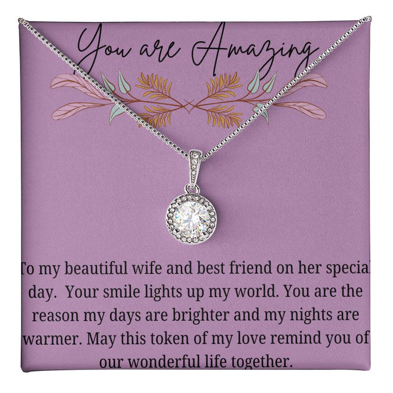 A Cushion Cut necklace for that special person in your lfe.