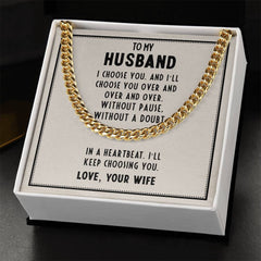 Cuban Link Chain - For Husband From Wife