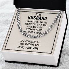 Cuban Link Chain - For Husband From Wife